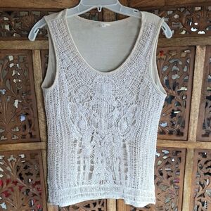 Adiva Cream Lace Tank Top